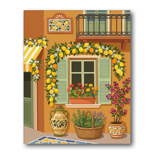 Mediterranean Window Scene Paint by Numbers Kit – Creative Vibes Dubai