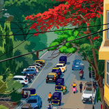 Indian Street Scene finished artwork
