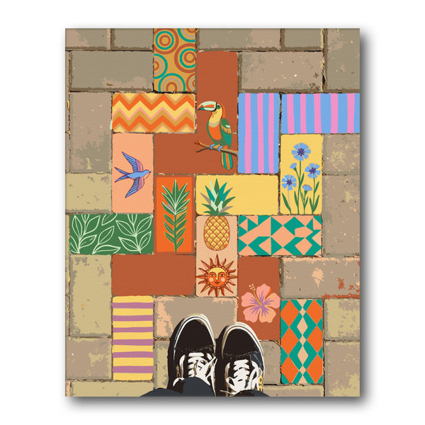 Illustrated Paving Stones paint by numbers kit – Creative Vibes Dubai