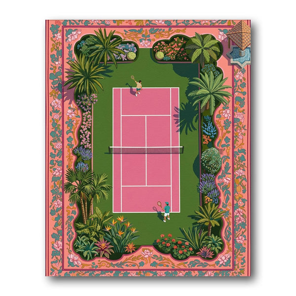 Tropical Tennis Court Paint by Numbers Kit – Creative Vibes Dubai