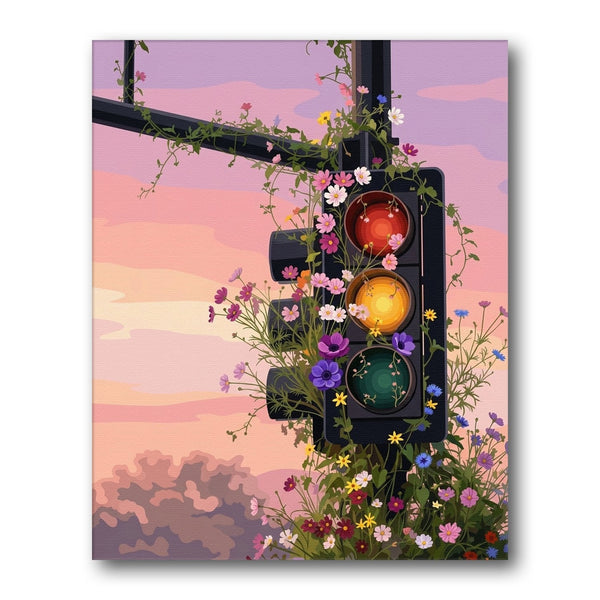 Floral Traffic Light paint by numbers kit – Creative Vibes Dubai