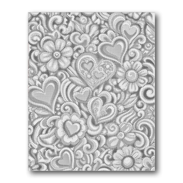 Floral Heart Doodles Dot Painting Kit finished canvas from Creative Vibes – Creative Vibes Dubai