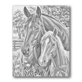 Stippled Horse Portraits Dot Painting Kit finished canvas from Creative Vibes