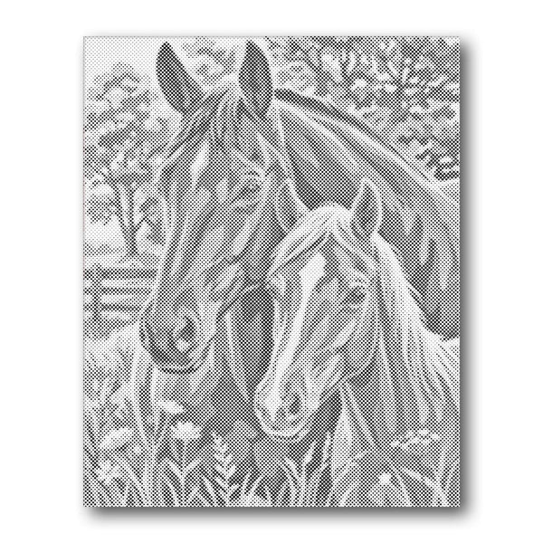 Stippled Horse Portraits Dot Painting Kit finished canvas from Creative Vibes – Creative Vibes Dubai