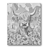 Highland Cow Portrait Dot Painting Kit finished canvas from Creative Vibes