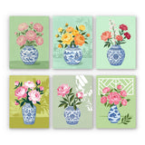Mini paint by numbers set Chinoiserie Floral Illustrations