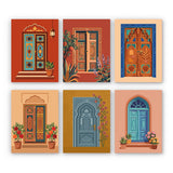 Moroccan Door Illustrations Mini Paint by Numbers Set