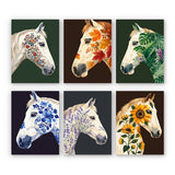Floral Horse Portraits Mini Paint by Numbers Set
