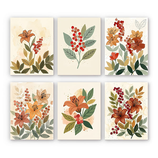 Autumnal Botanical Illustrations Mini Paint by Numbers Set
