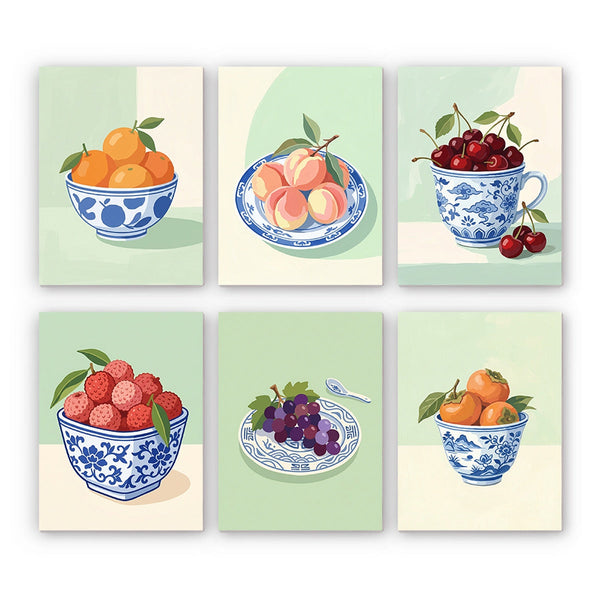 Ceramic Fruit Still Life Mini Paint by Numbers Kit finished mini canvas from Creative Vibes