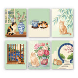 Chinese Cat Illustrations Mini Paint by Numbers Kit finished mini canvas from Creative Vibes