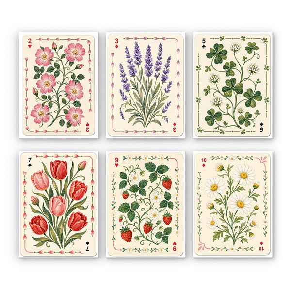 Botanical Playing Cards Mini Paint by Numbers Kit finished mini canvas from Creative Vibes – Creative Vibes Dubai