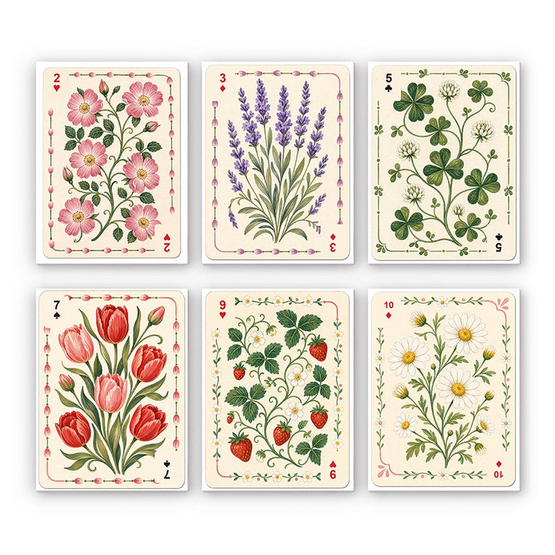 Botanical Playing Cards Mini Paint by Numbers Kit finished mini canvas from Creative Vibes