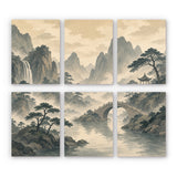 Chinese Landscape Painting Mini Paint by Numbers Kit finished mini canvas from Creative Vibes