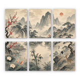 East Asian Landscapes Mini Paint by Numbers Kit finished mini canvas from Creative Vibes