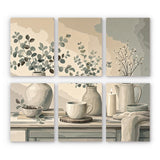 Neutral Botanical Still Life Mini Paint by Numbers Kit finished mini canvas from Creative Vibes
