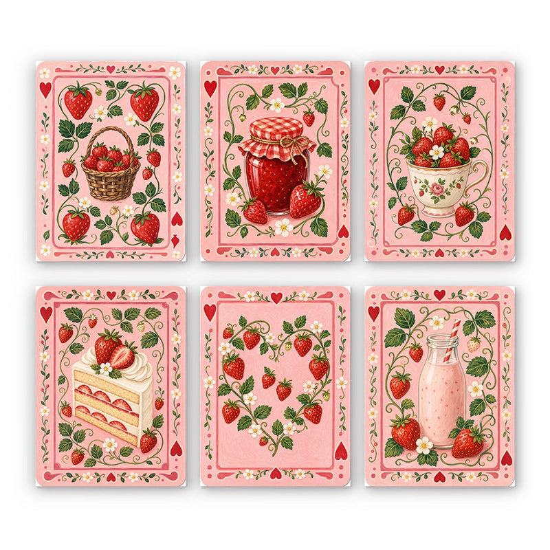 Vintage Strawberry Illustrations Mini Paint by Numbers Kit finished mini canvas from Creative Vibes