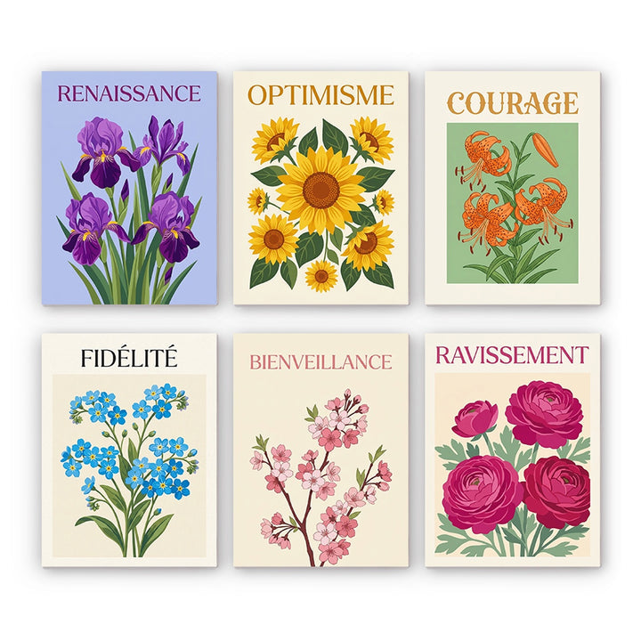 French Botanical Illustrations Mini Paint by Numbers Set