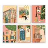 European Street Illustrations Mini Paint by Numbers Set