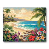 Tropical Beach Landscape paint by numbers kit