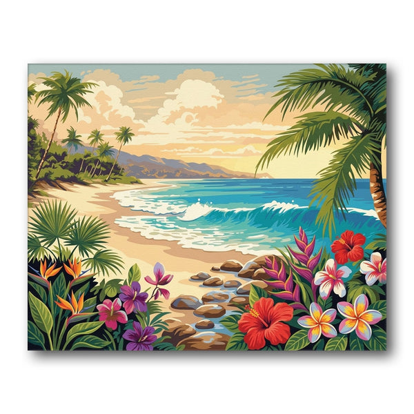 Tropical Beach Landscape paint by numbers kit – Creative Vibes Dubai