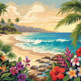 Tropical Beach Landscape finished artwork
