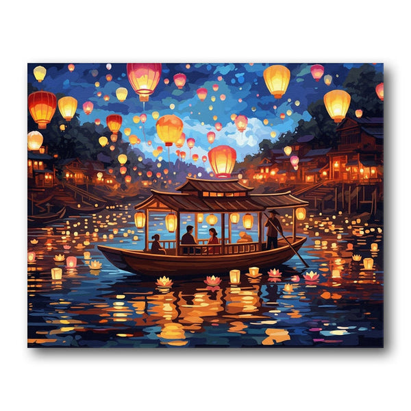 Lantern Festival Boat Paint by Numbers Kit – Creative Vibes Dubai