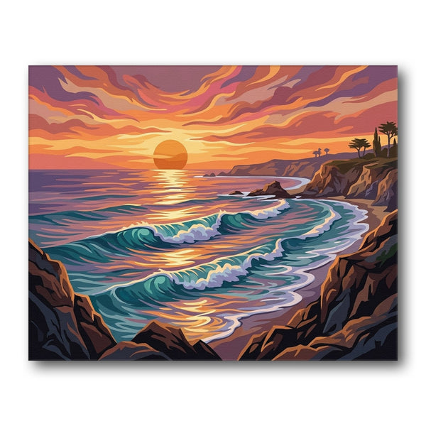 Coastal Sunset Landscape paint by numbers kit – Creative Vibes Dubai