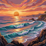 Coastal Sunset Landscape finished artwork