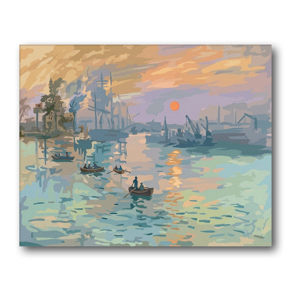 Impressionist Harbor Sunrise paint by numbers kit – Creative Vibes Dubai