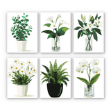 Potted Greens Mini Paint by Numbers Kit finished mini canvas from Creative Vibes
