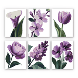 Purple Florals Mini Paint by Numbers Kit finished mini canvas from Creative Vibes
