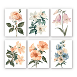 Pastel Florals Mini Paint by Numbers Kit finished mini canvas from Creative Vibes
