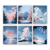 Sky Scenes Mini Paint by Numbers Kit finished mini canvas from Creative Vibes