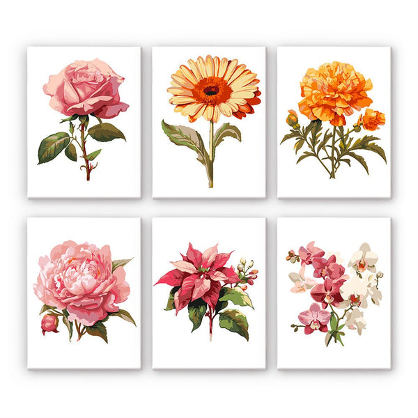 Garden Roses Mini Paint by Numbers Kit finished mini canvas from Creative Vibes – Creative Vibes Dubai