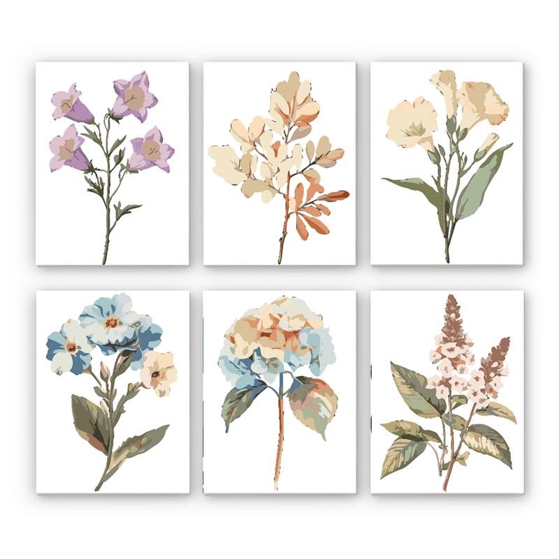 Soft Florals Mini Paint by Numbers Kit finished mini canvas from Creative Vibes