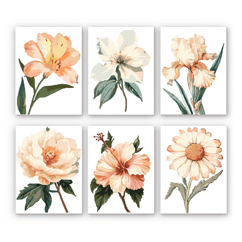Bloom Quartet Mini Paint by Numbers Kit finished mini canvas from Creative Vibes