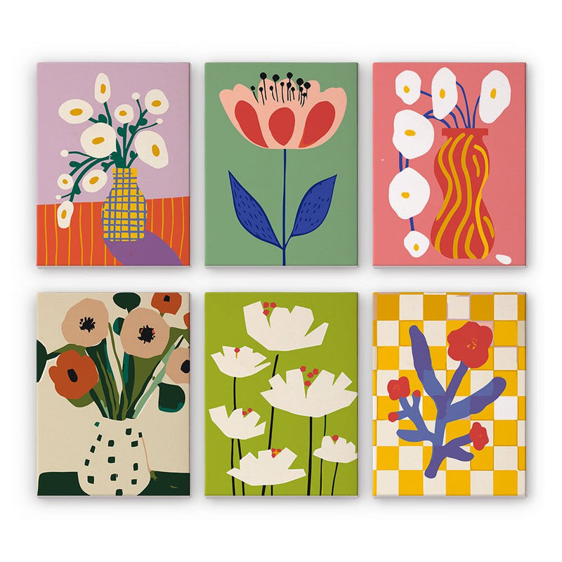 Vase Florals Mini Paint by Numbers Kit finished mini canvas from Creative Vibes