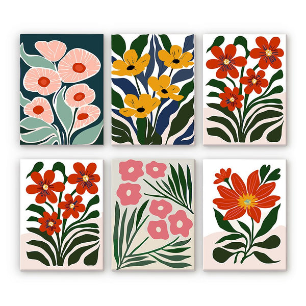Bold Blooms Mini Paint by Numbers Kit finished mini canvas from Creative Vibes – Creative Vibes Dubai