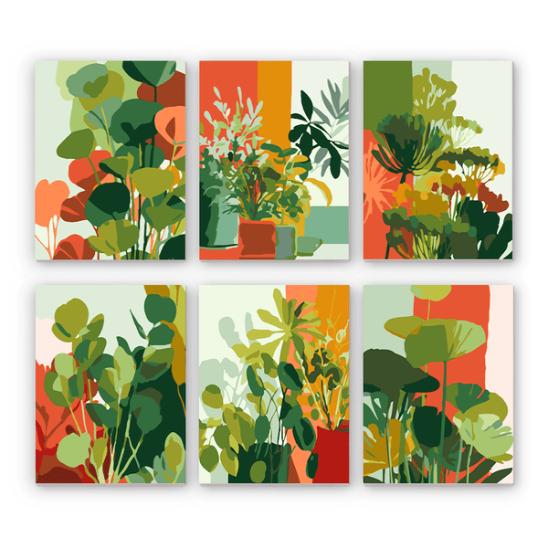 Tropical Plants Mini Paint by Numbers Kit finished mini canvas from Creative Vibes – Creative Vibes Dubai