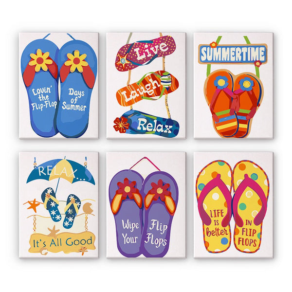 Beach Vibes Mini Paint by Numbers Kit finished mini canvas from Creative Vibes – Creative Vibes Dubai
