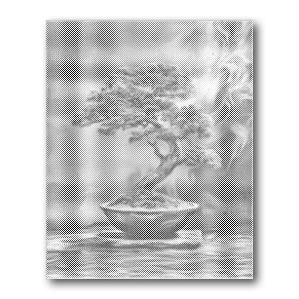 Bonsai Tree Smoke Pot Dot Painting Kit finished canvas from Creative Vibes – Creative Vibes Dubai