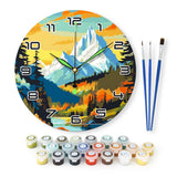 Snow Mountain Forest Wall Clock finished