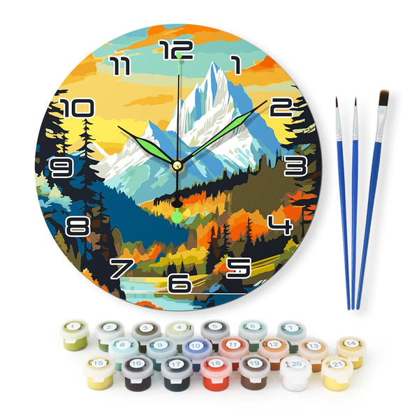 Snow Mountain Forest Wall Clock finished – Creative Vibes Dubai