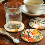 Botanical leaves coasters leaf design