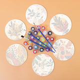 Botanical leaves coasters with mugs view