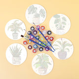 Potted plants coasters botanical design