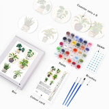 Potted plants coasters paint by numbers set