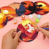 Sunset paint-by-numbers coaster set — Creative Vibes Dubai UAE