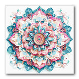 Mandala Pastel Blossom Wheel paint by numbers kit – finished artwork